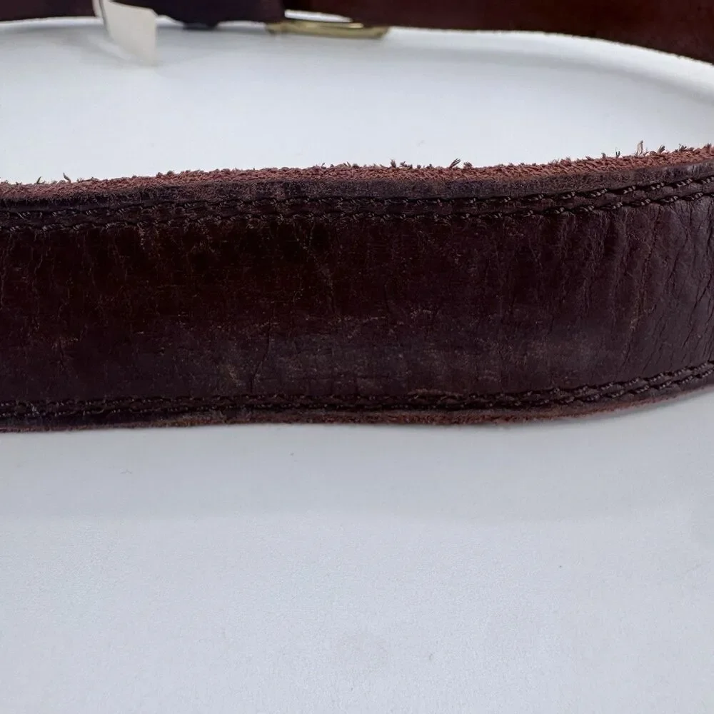 Red Wing Basic Work Belt Mens Size 38 Brown Leather Brass Buckle USA 96524